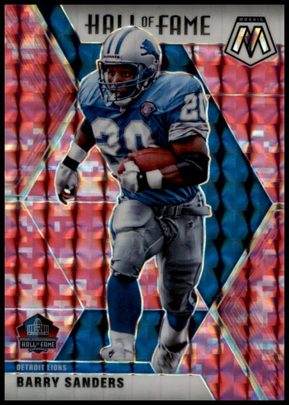 2020 Panini Mosaic #294 Barry Sanders Prizm Camo Pink