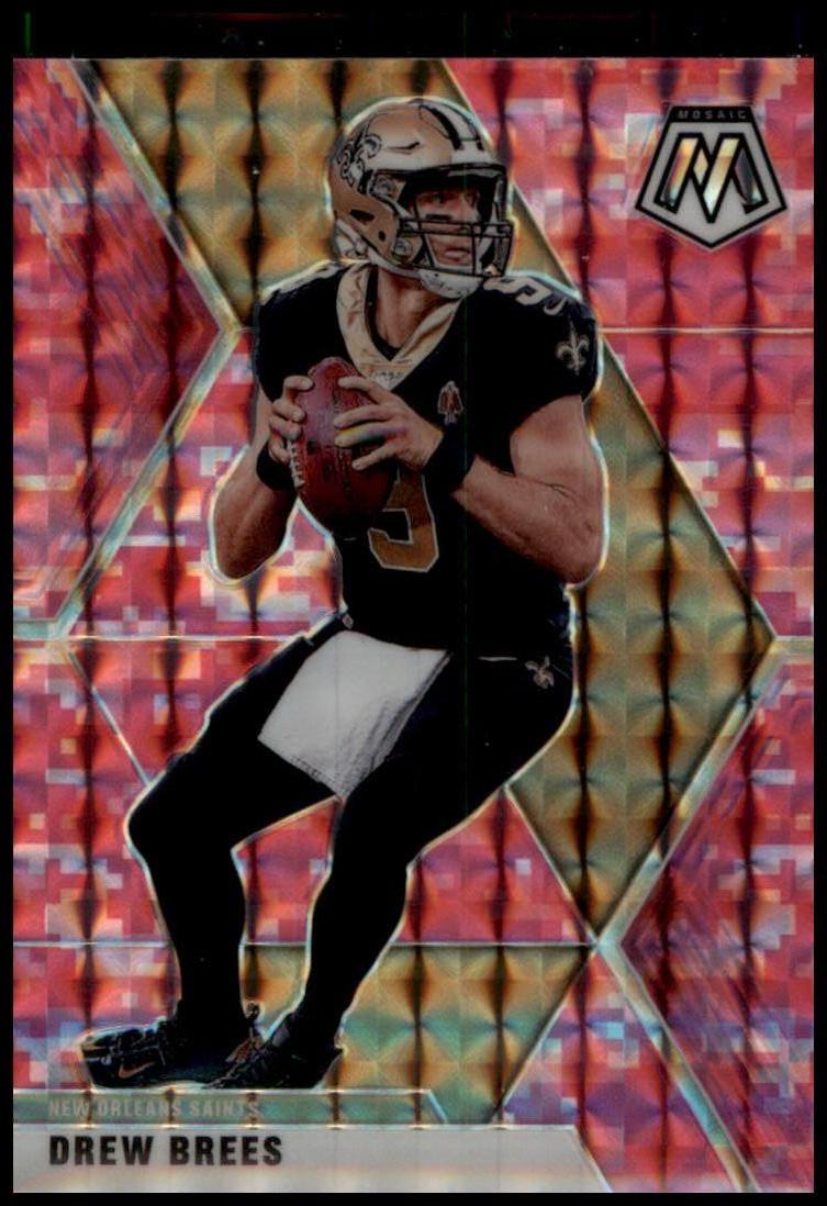 2020 Panini Mosaic #142 Drew Brees Prizm Camo Pink