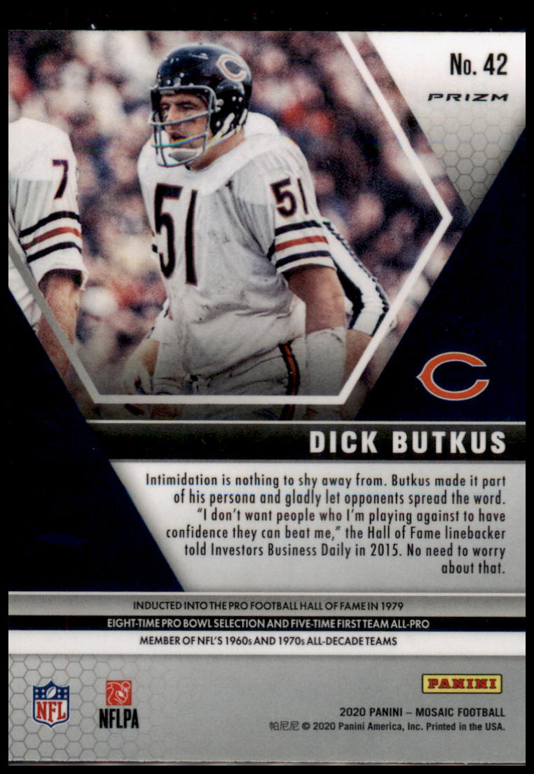 2020 Panini Mosaic #42 Dick Butkus Prizm Camo Pink