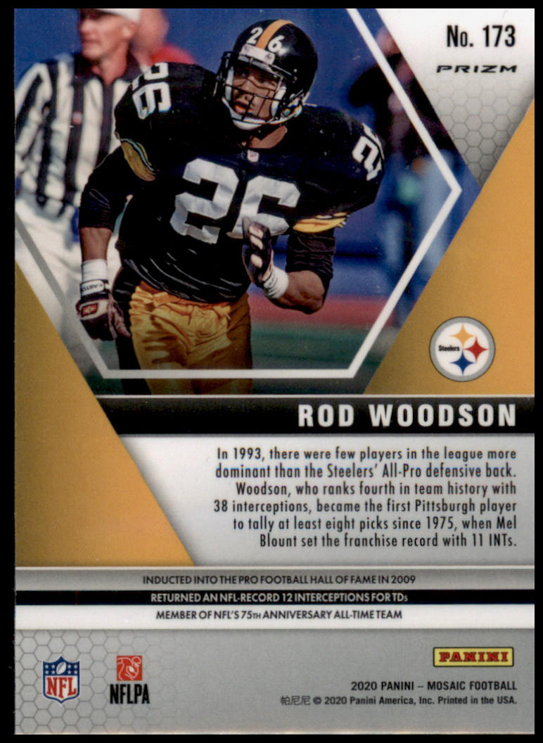 2020 Panini Mosaic #173 Rod Woodson Prizm Camo Pink