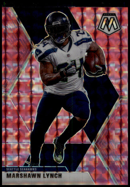 2020 Panini Mosaic #185 Marshawn Lynch Prizm Camo Pink