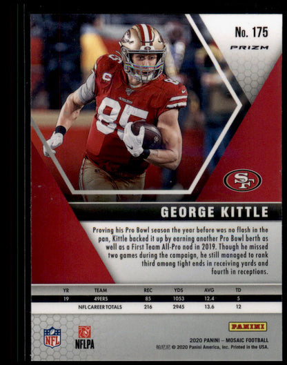 2020 Panini Mosaic #175 George Kittle Prizm Camo Pink