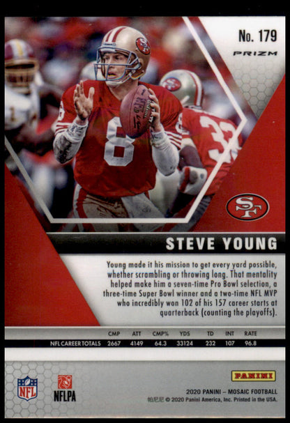 2020 Panini Mosaic #179 Steve Young Prizm Camo Pink