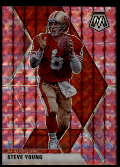 2020 Panini Mosaic #179 Steve Young Prizm Camo Pink