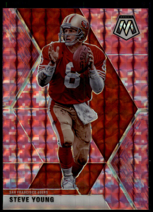 2020 Panini Mosaic #179 Steve Young Prizm Camo Pink