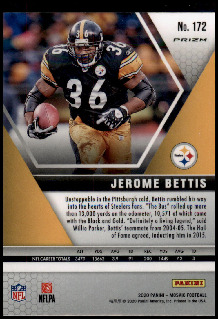 2020 Panini Mosaic #172 Jerome Bettis Prizm Camo Pink