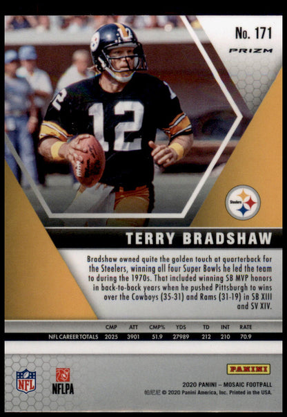 2020 Panini Mosaic #171 Terry Bradshaw Prizm Camo Pink