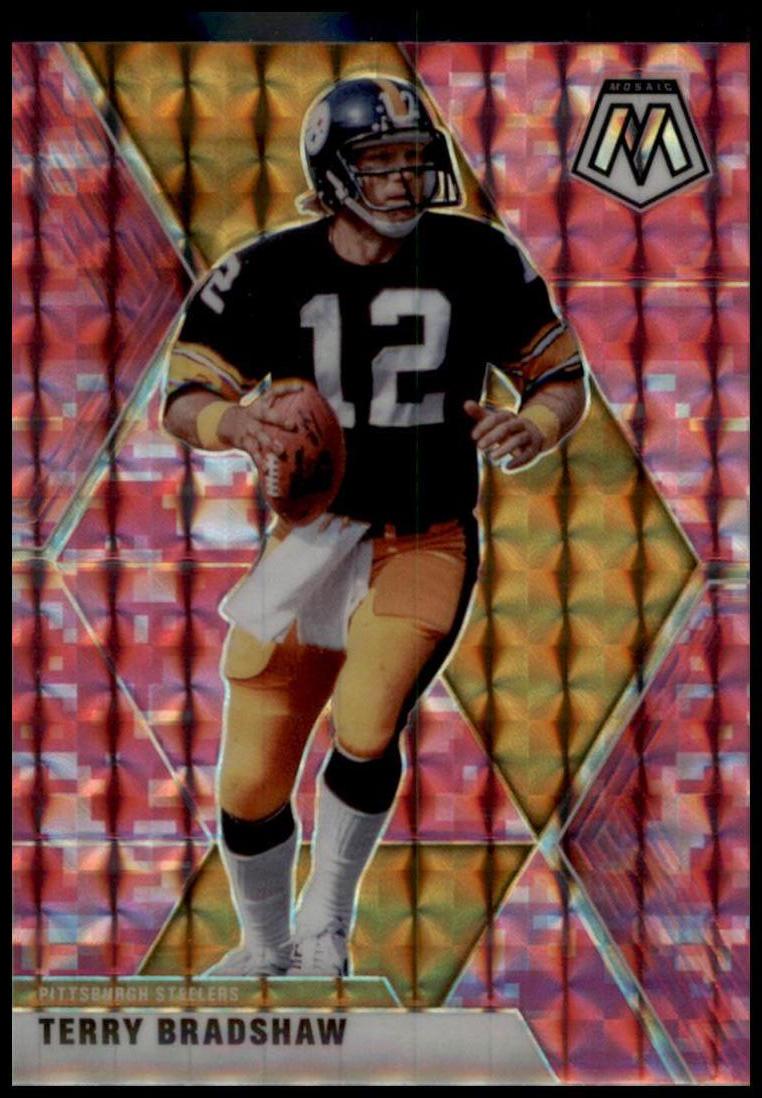 2020 Panini Mosaic #171 Terry Bradshaw Prizm Camo Pink