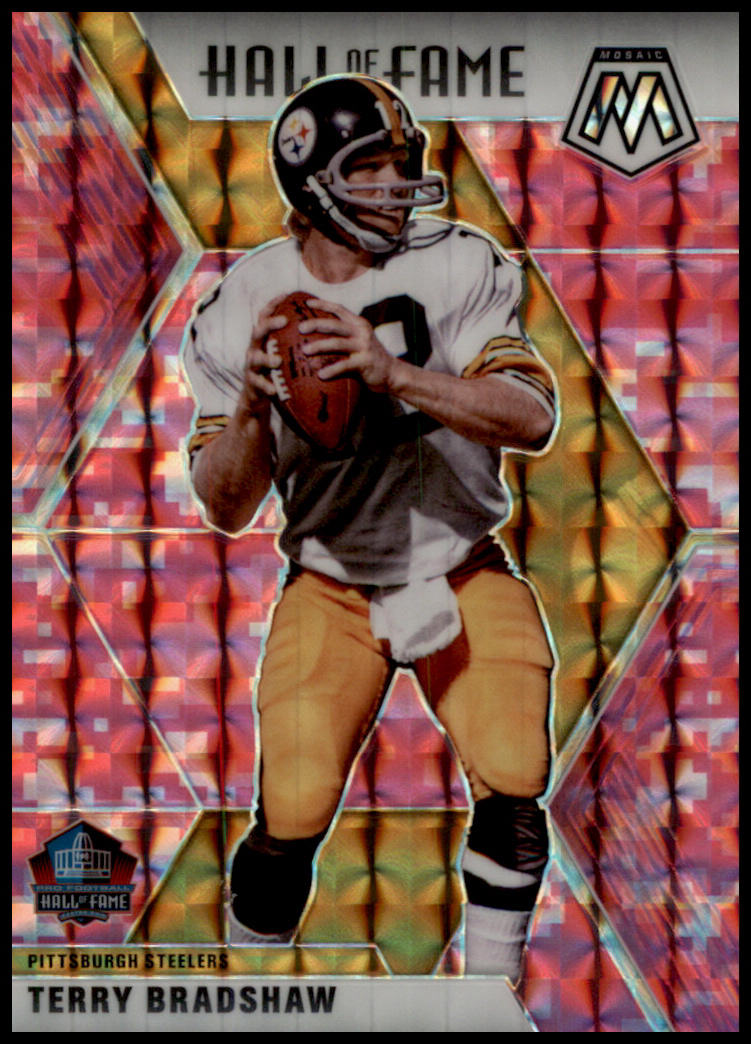 2020 Panini Mosaic #286 Terry Bradshaw Prizm Camo Pink