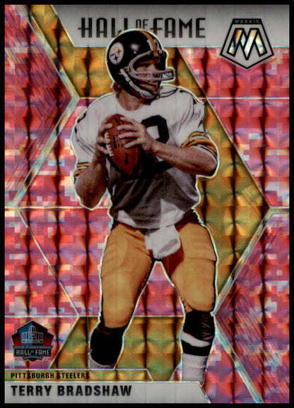 2020 Panini Mosaic #286 Terry Bradshaw Prizm Camo Pink