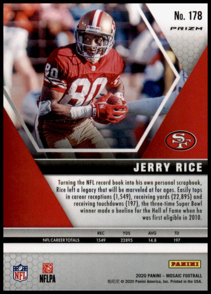 2020 Panini Mosaic #178 Jerry Rice Prizm Camo Pink