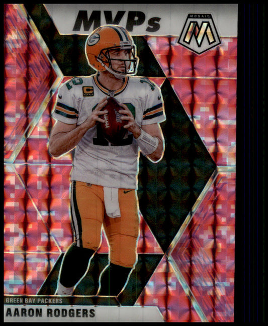 2020 Panini Mosaic #300 Aaron Rodgers Prizm Camo Pink