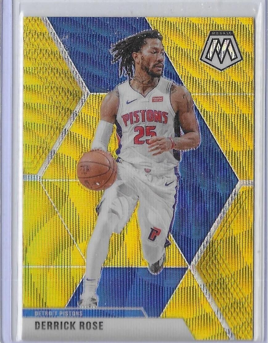 2019-20 Panini Mosaic Gold Wave Prizm- Derrick Rose Detroit Pistons