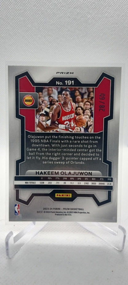 2023-24 Panini Prizm Orange Wave Prizm  Hakeem Olajuwon /60 Houston Rockets