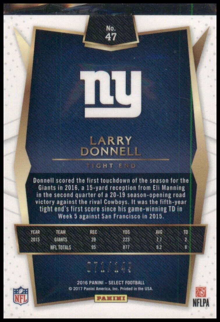 2016 Panini Select Concourse Blue Prizm /149  Larry Donnell