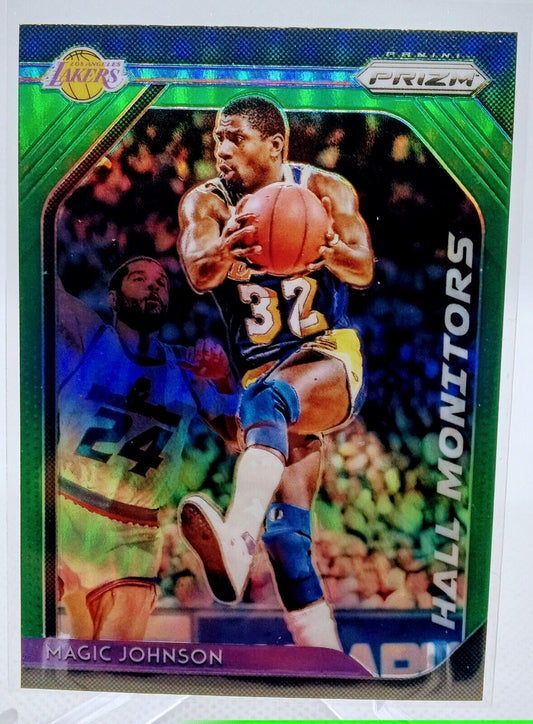 2018-19 Panini Prizm Hall Monitors Green Prizm Magic Johnson