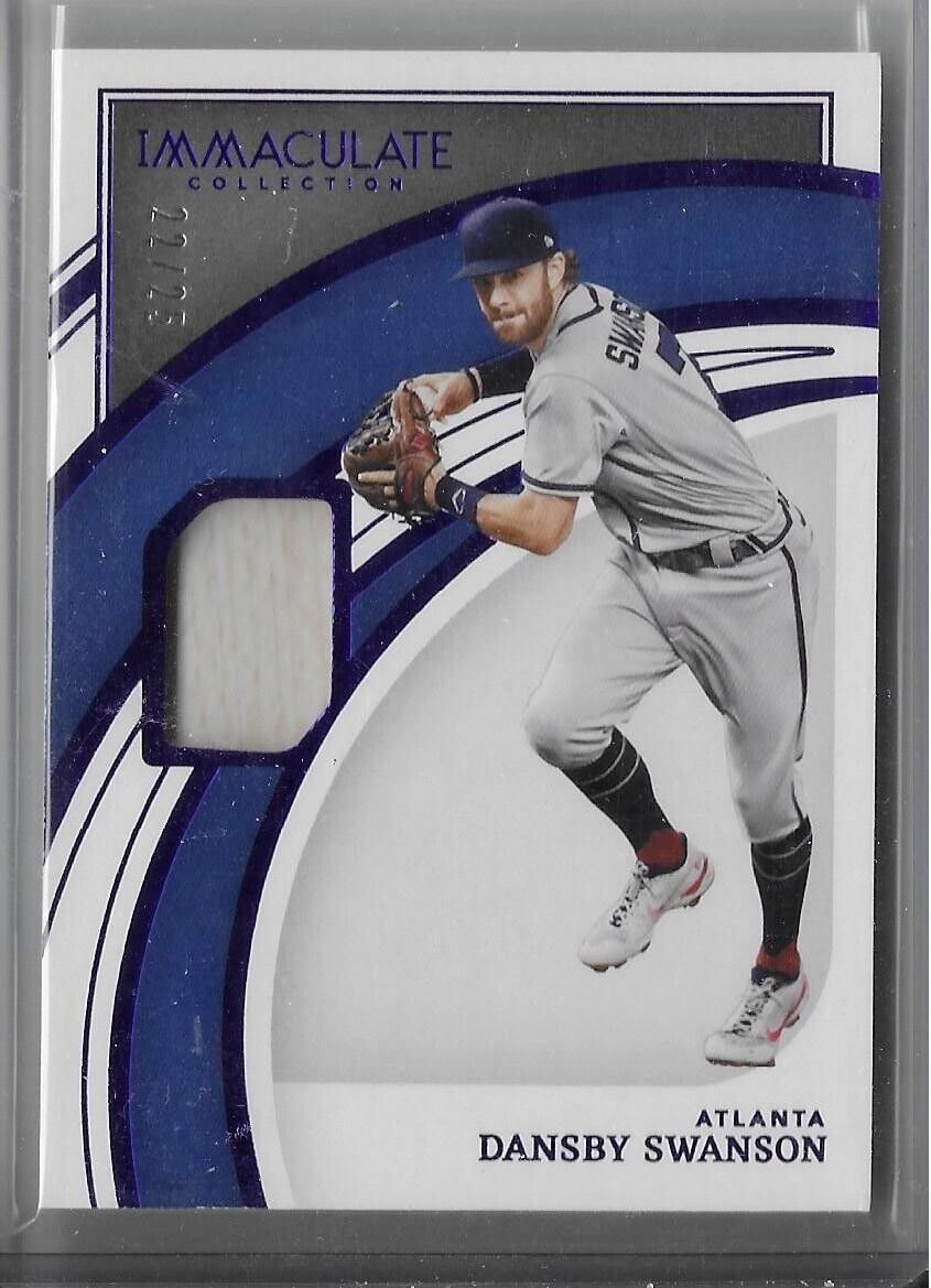 2022 Immaculate Bat Piece Blue- Dansby Swanson /25 Atlanta Braves!