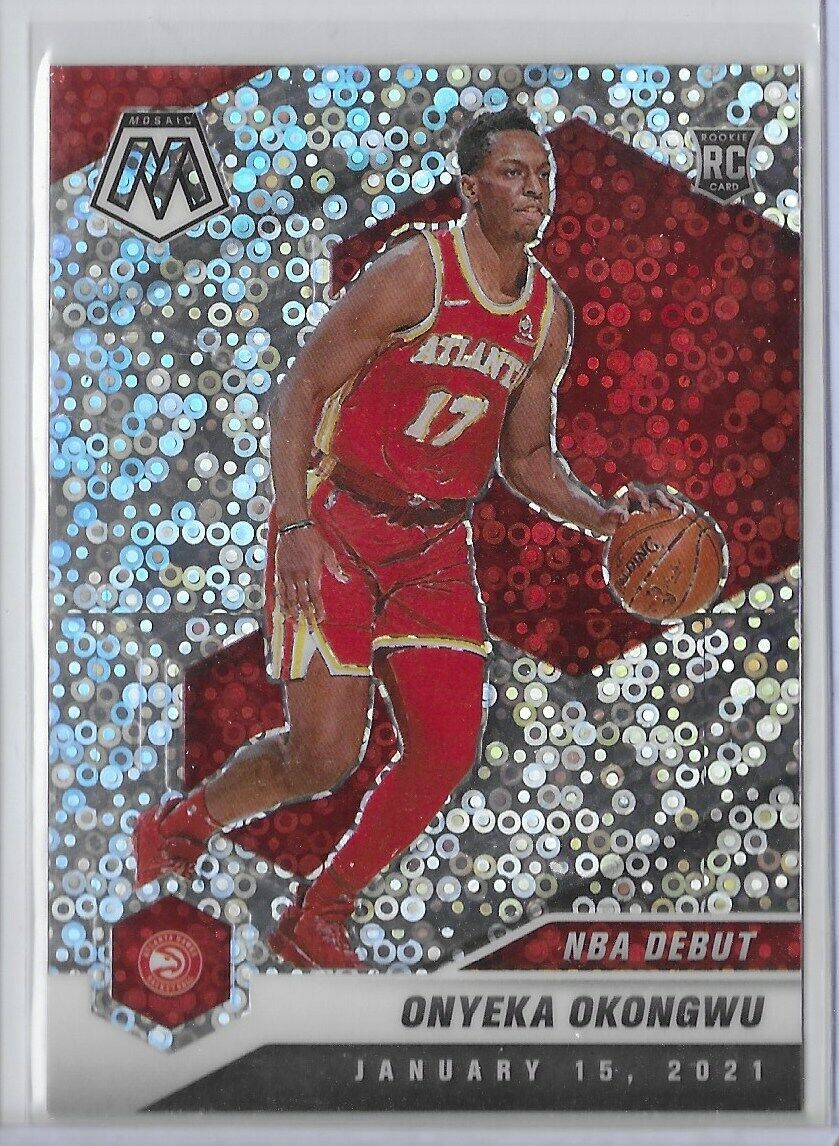 2020-21 Mosaic NBA Debut Silver Disco Prizm Rookie- Onyeka Okongwu ATL Hawks!