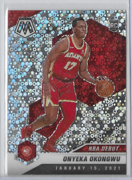 2020-21 Mosaic NBA Debut Silver Disco Prizm Rookie- Onyeka Okongwu ATL Hawks!