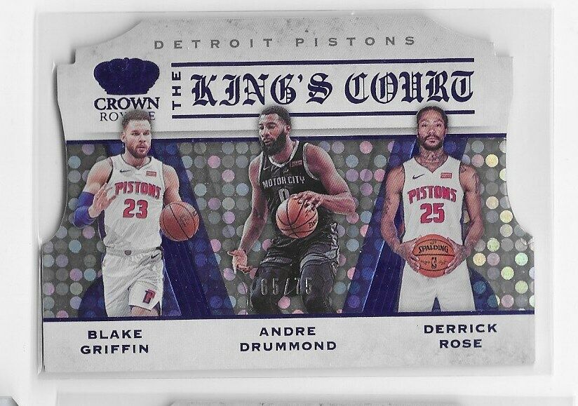 2019-20 Crown Royale Kings Court, Derrick Rose, Blake Griffin, Drummond /75