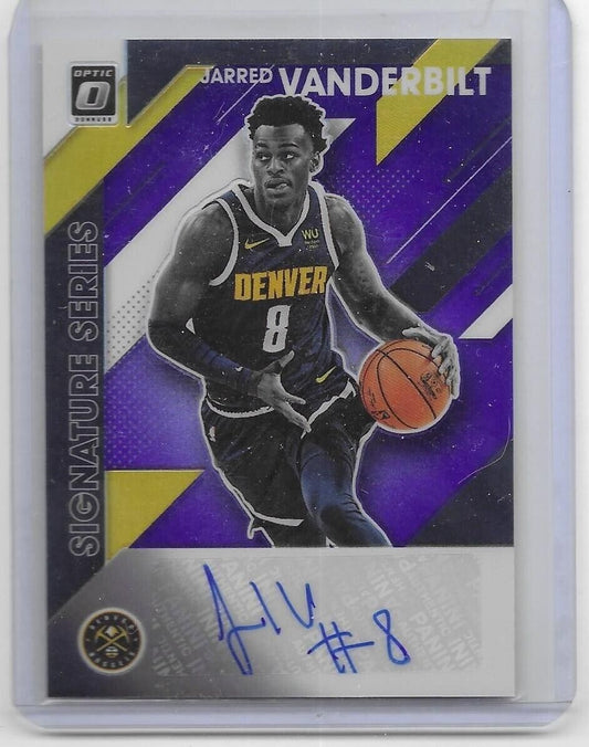 Jarred Vanderbilt 2019-20 Donruss Optic Signature Series Auto #SS-JVB Nuggets