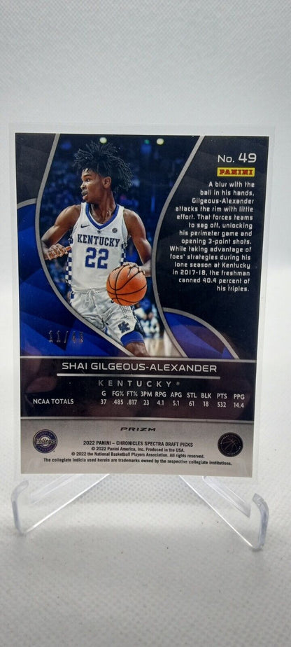 2022 Panini Chronicles Draft Spectra  Shai Gilgeous-Alexander Interstellar /49