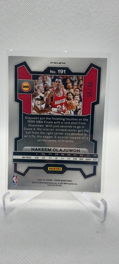 2023-24 Panini Prizm Orange Wave Prizm  Hakeem Olajuwon /60 Houston Rockets