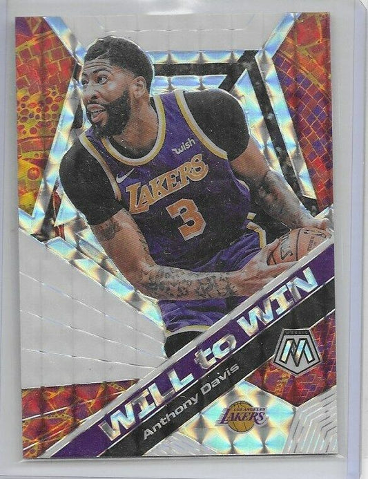 2019-20 Mosaic Will To Win Silver Prizm- Anthony Davis Los Angeles Lakers!