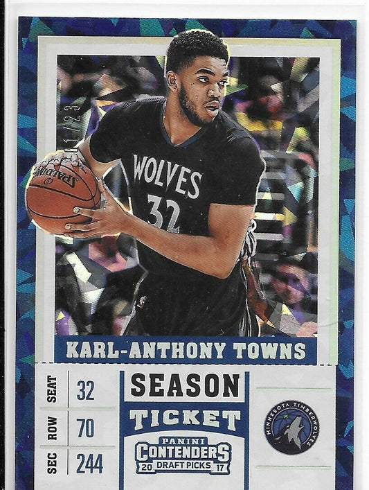 2017-18 Contenders Draft Picks Cracked Ice- Karl Anthony Towns /23 SP!