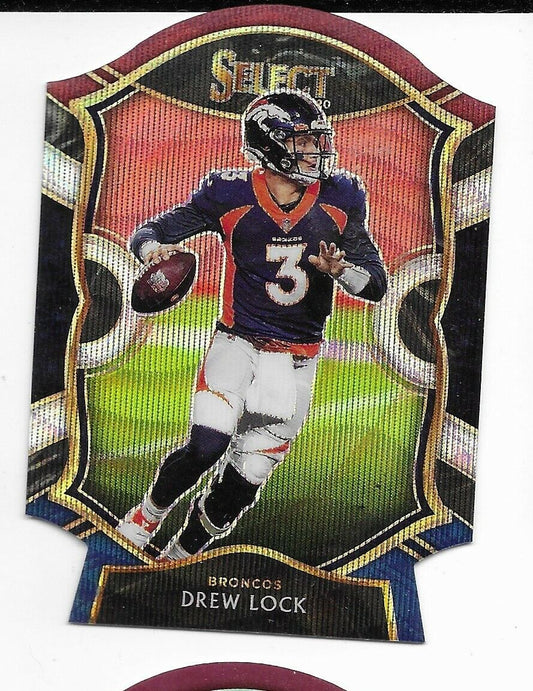 2020 Select Concourse Tri Color Prizm Die Cut- Drew Lock Denver Broncos!