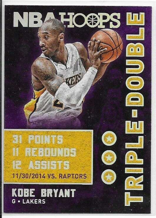 2015-16 Hoops Triple Double Holofoil Insert- Kobe Bryant Los Angeles Lakers!rare