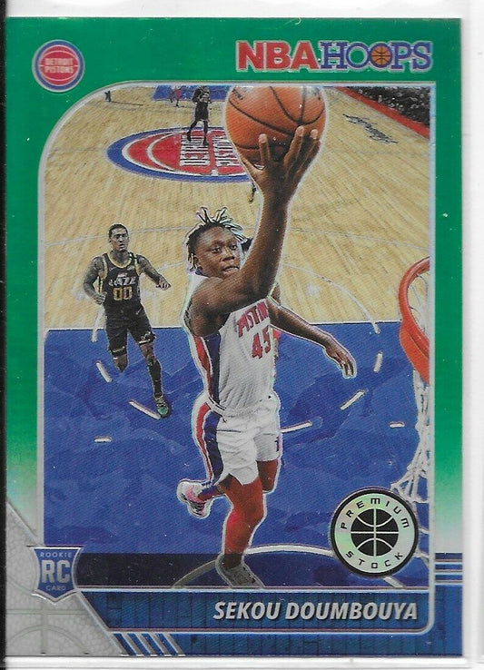 2019-20 Hoops Premium Green Prizm Rookie- Sekou Doumbouya Detroit Pistons!