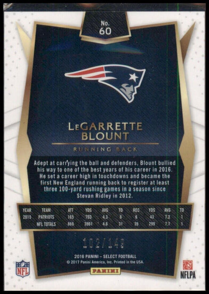 2016 Panini Select Concourse Blue Prizm /149  LeGarrette Blount