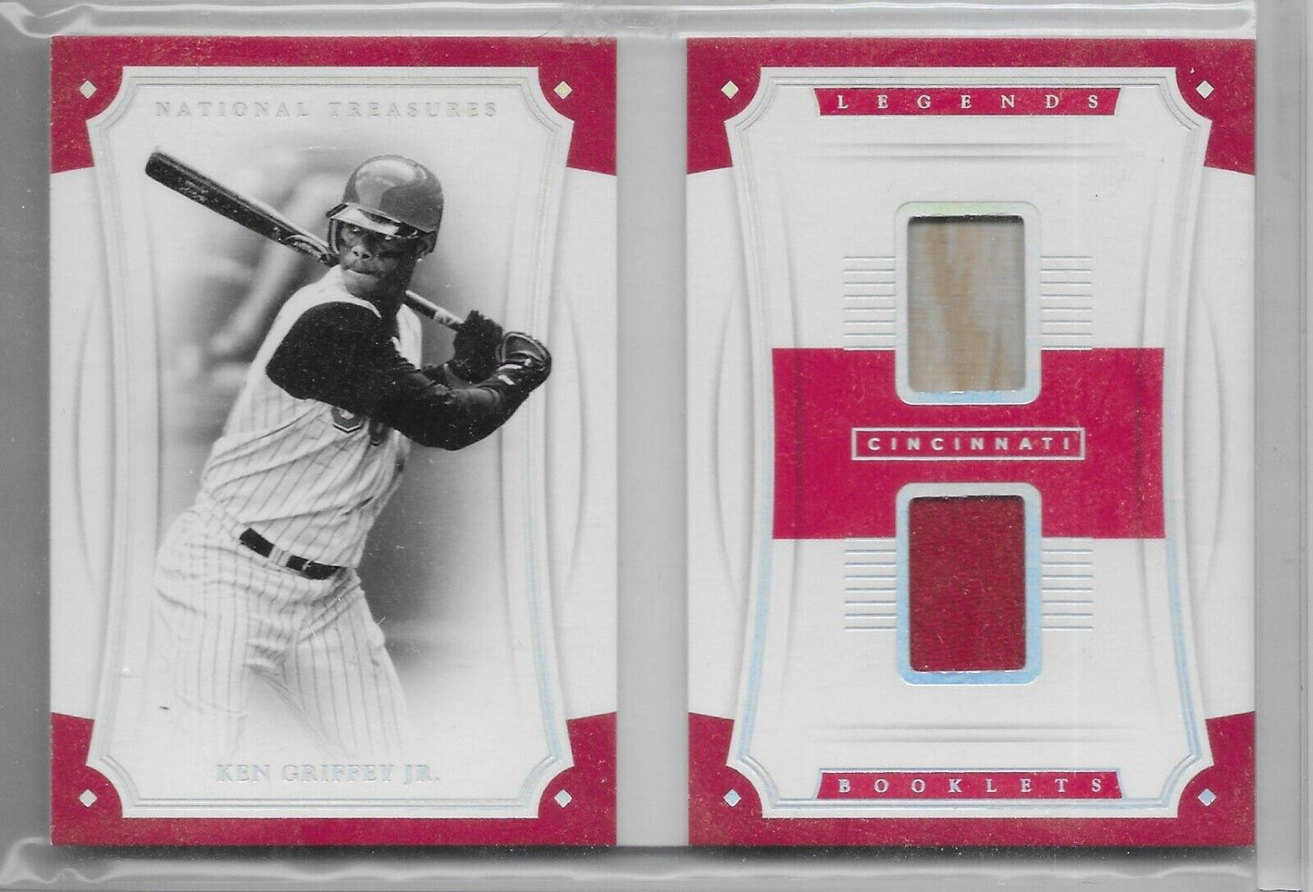 2017 National Treasures Legends Dual Patch Book-  Ken Griffey Jr. /99 Reds!