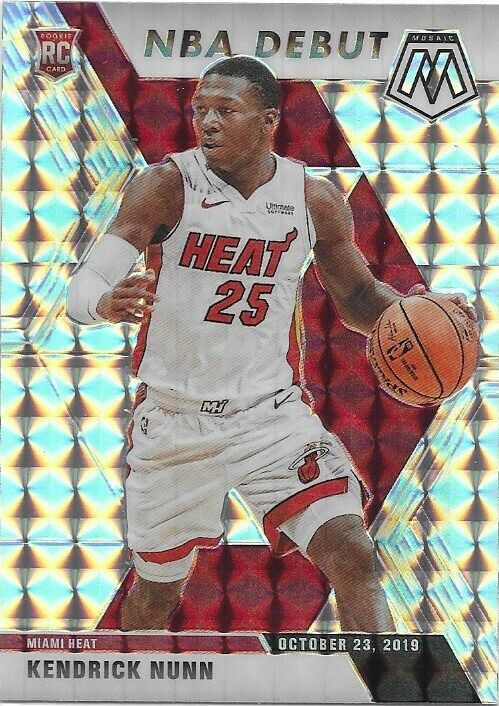 2019-20 Mosaic NBA Debut Silver Mosaic Prizm Rookie- Kendrick Nunn Miami Heat!