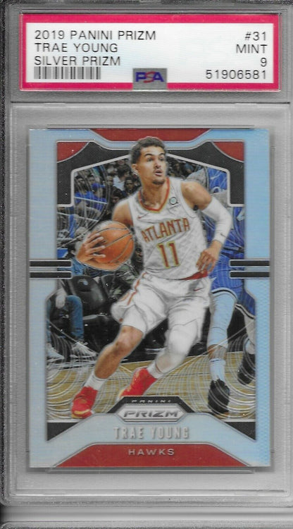 2019-20 Prizm Silver Prizm- Trae Young PSA 9 Atlanta Hawks!