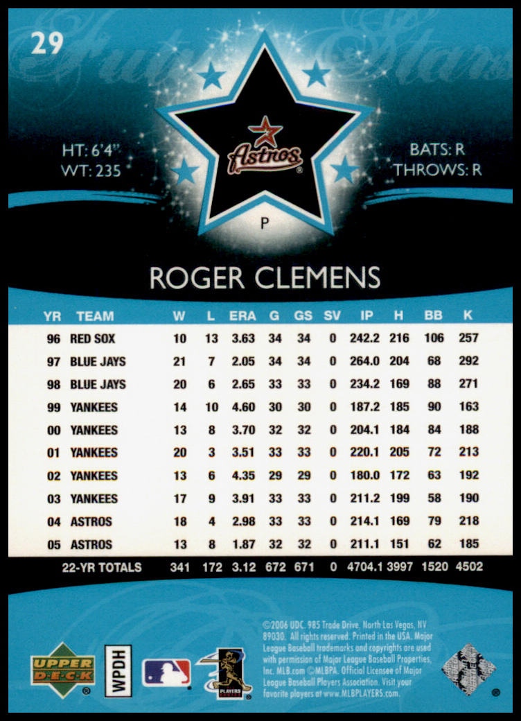 2006 Upper Deck Future Stars #29 Roger Clemens