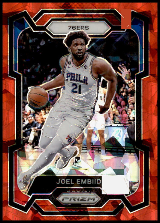 2023-24 Panini Prizm #73 Joel Embiid Prizms Red Ice