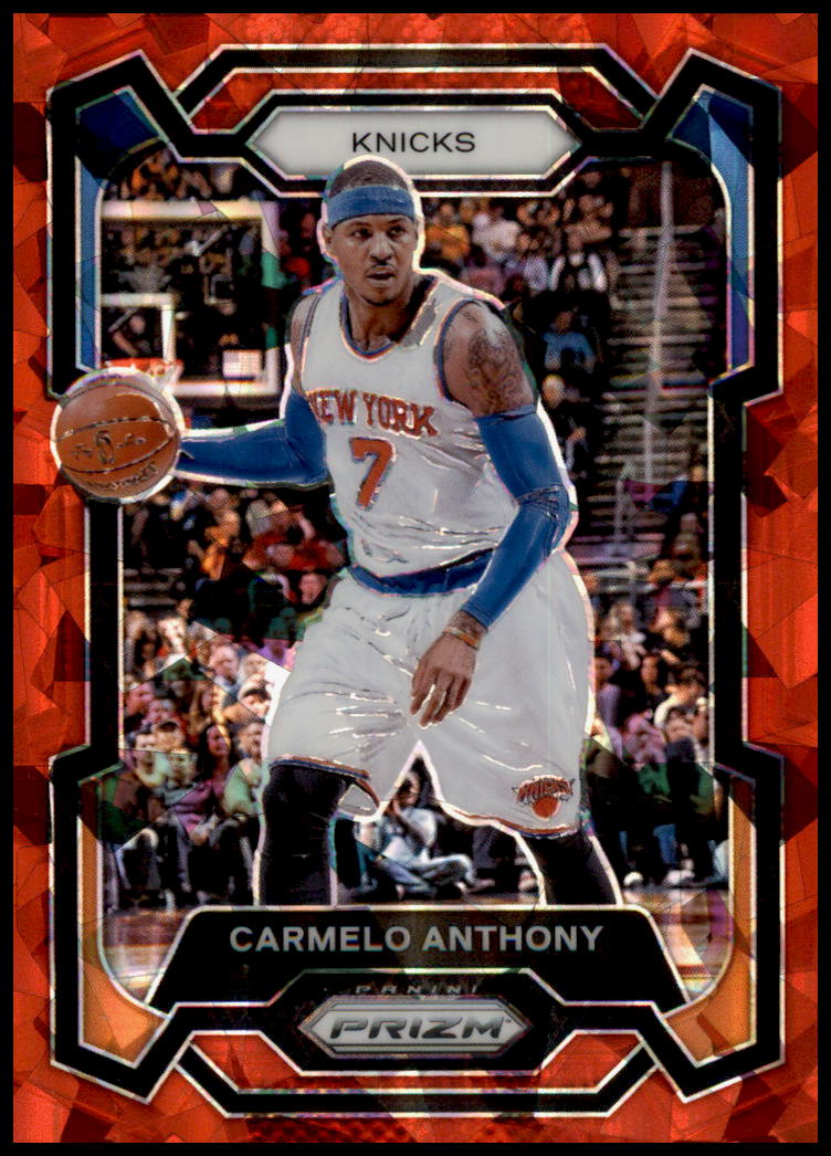 2023-24 Panini Prizm #186 Carmelo Anthony Prizms Red Ice