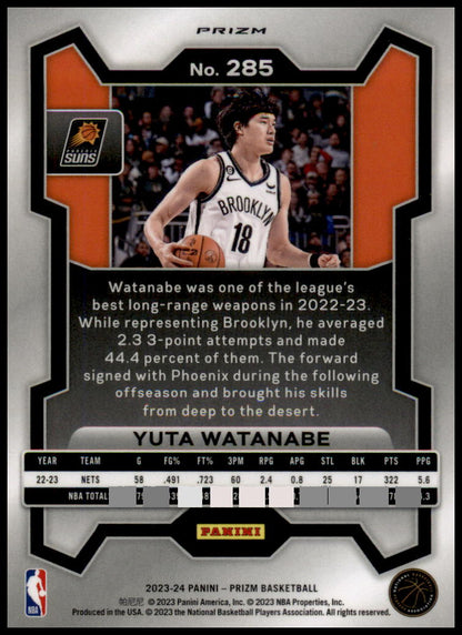 2023-24 Panini Prizm #285 Yuta Watanabe Prizms Red Ice