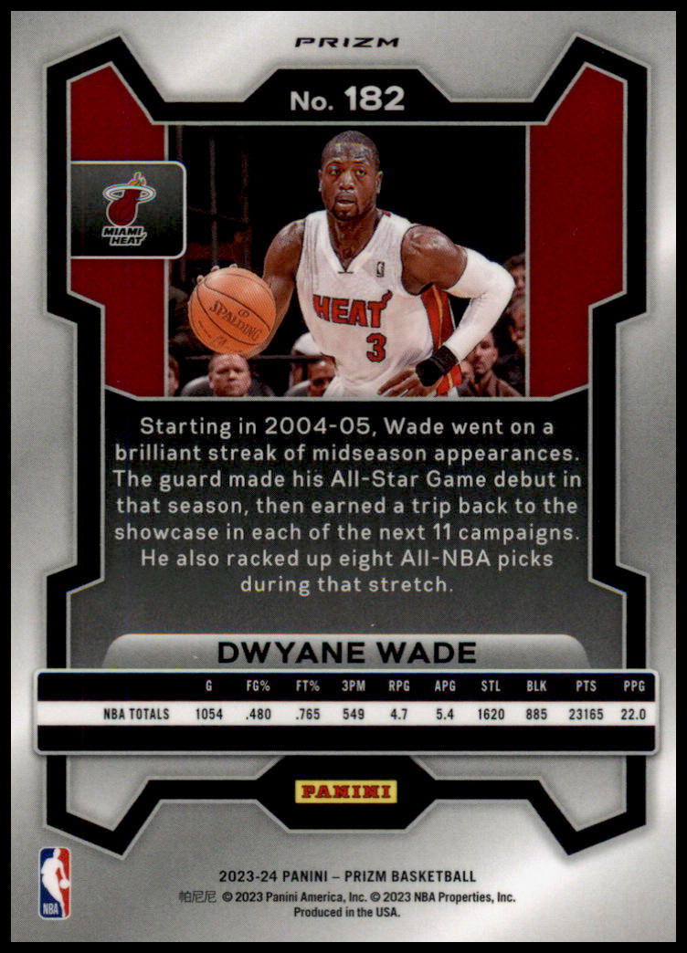 2023-24 Panini Prizm #182 Dwyane Wade Prizms Red Ice