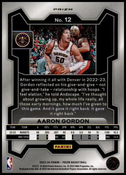 2023-24 Panini Prizm #12 Aaron Gordon Prizms Red Ice