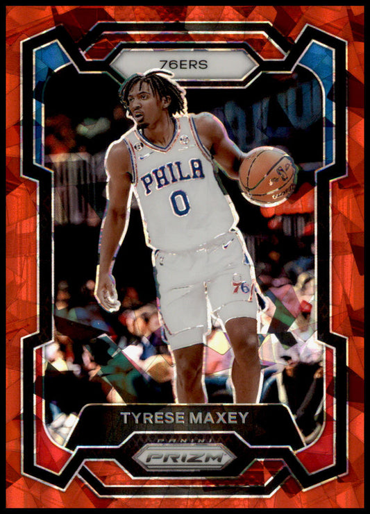 2023-24 Panini Prizm #15 Tyrese Maxey Prizms Red Ice