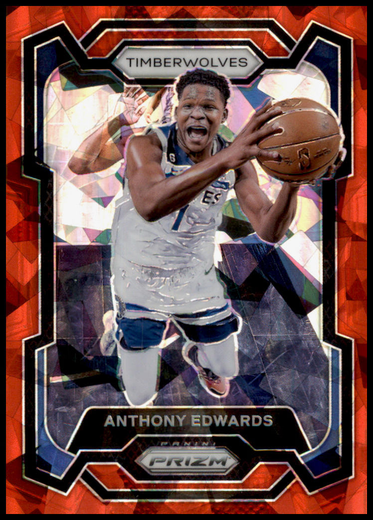 2023-24 Panini Prizm #108 Anthony Edwards Prizms Red Ice