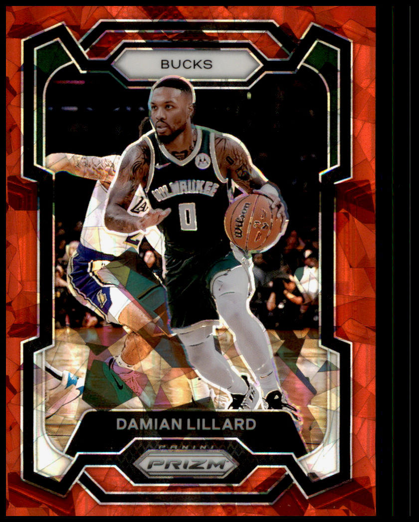 2023-24 Panini Prizm #35 Damian Lillard Prizms Red Ice