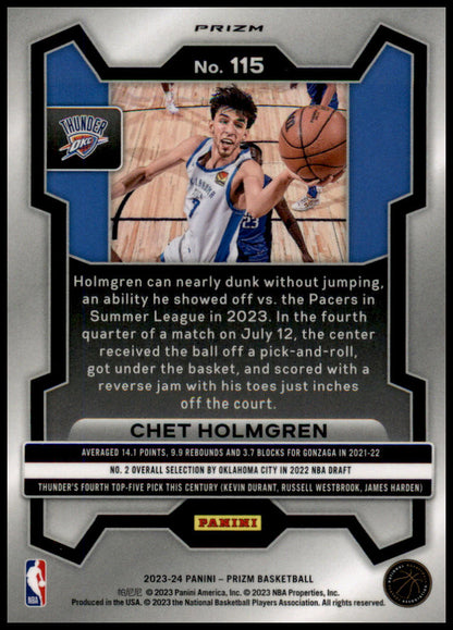 2023-24 Panini Prizm #115 Chet Holmgren Prizms Red Ice