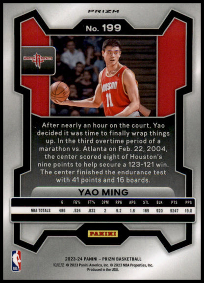 2023-24 Panini Prizm #199 Yao Ming Prizms Red Ice