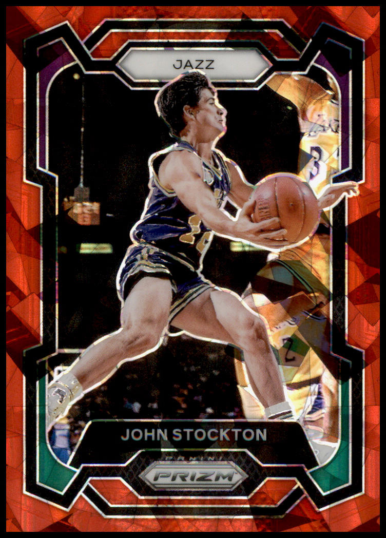 2023-24 Panini Prizm #198 John Stockton Prizms Red Ice