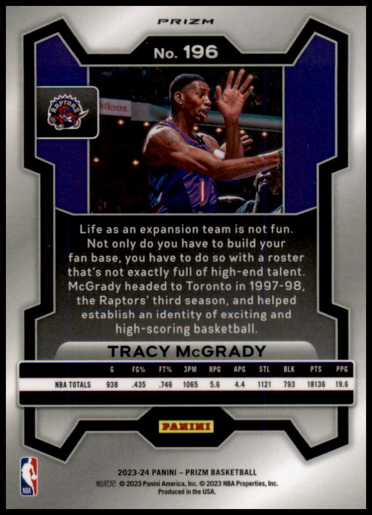 2023-24 Panini Prizm #196 Tracy McGrady Prizms Ice