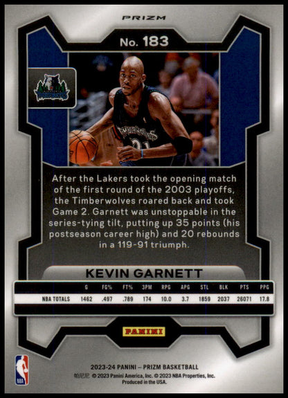 2023-24 Panini Prizm #183 Kevin Garnett Prizms Ice